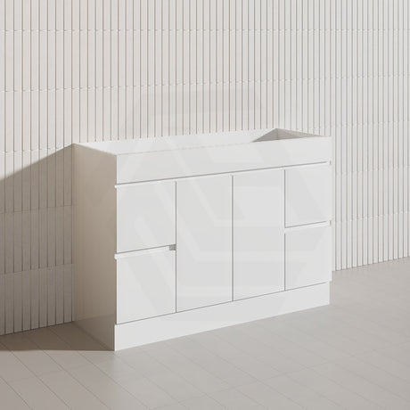 1200mm Freestanding Bathroom Vanity with Legs/Kickboard White PVC Polyurethane Cabinet ONLY & Ceramic Top Available