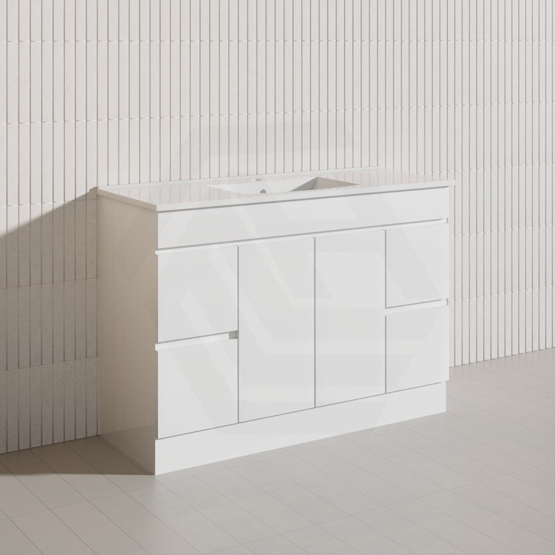 1200mm Freestanding Bathroom Vanity with Legs/Kickboard White PVC Polyurethane Cabinet ONLY & Ceramic Top Available