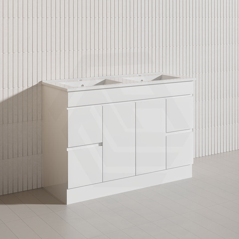 1200mm Freestanding Bathroom Vanity with Legs/Kickboard White PVC Polyurethane Cabinet ONLY & Ceramic Top Available