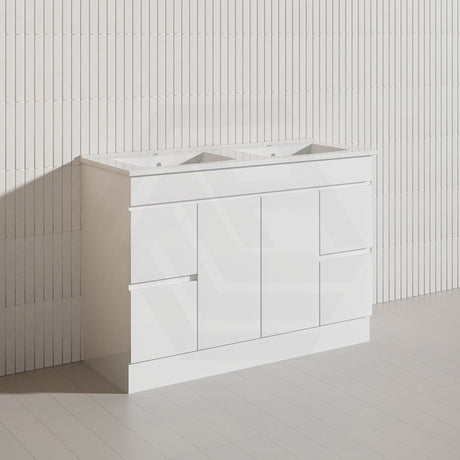 1200mm Freestanding Bathroom Vanity with Legs/Kickboard White PVC Polyurethane Cabinet ONLY & Ceramic Top Available