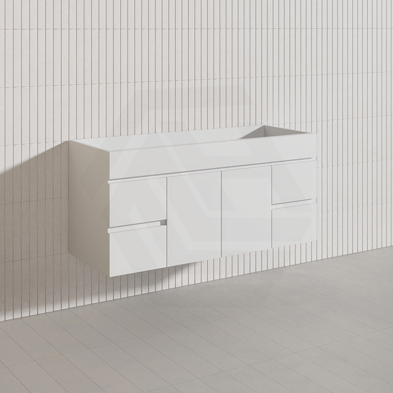 1200mm Bathroom Premium PVC Single/Double Bowls Floating Vanity Wall Hung White Cabinet