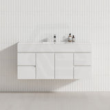 600-1500mm Bathroom Premium PVC Floating Vanity Wall Hung White Cabinet