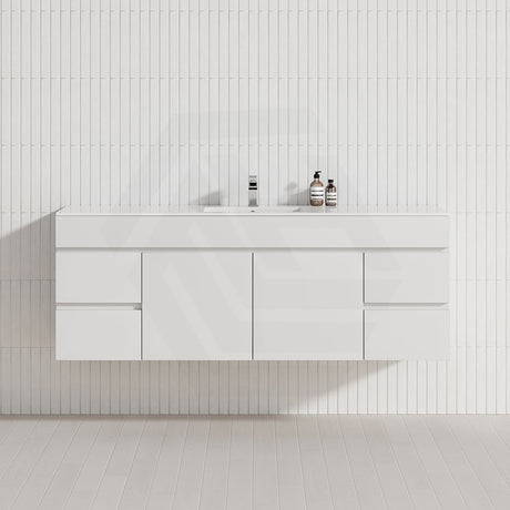 600-1500mm Bathroom Premium PVC Floating Vanity Wall Hung White Cabinet