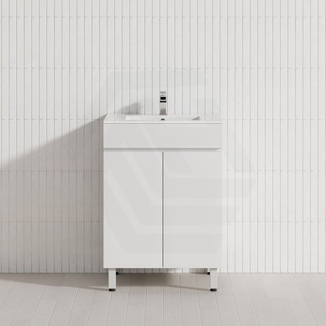 600-1500mm Premium Bathroom Freestanding Vanity White PVC Polyurethane Cabinet ONLY & Ceramic Top Available