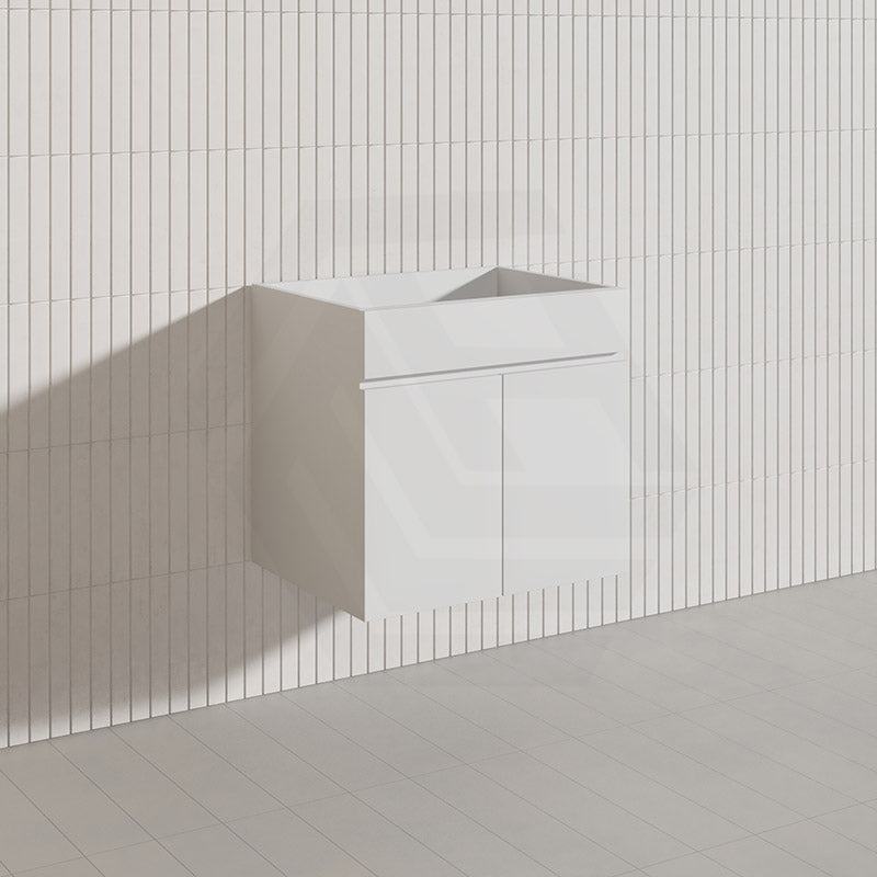 600mm Bathroom Premium PVC Single Bowl Floating Wall Hung Vanity White Cabinet