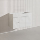 900mm Bathroom Premium PVC Single Bowl Floating Vanity Wall Hung White Cabinet