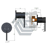 Meir Matt Black Round Plate Wall Mixer Mixers