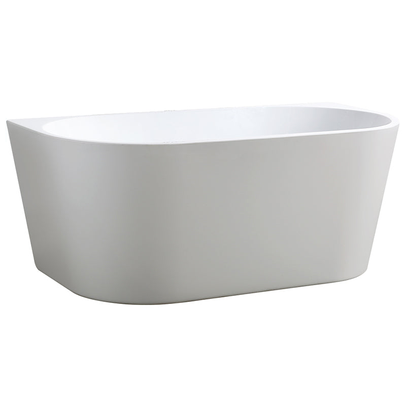 1400/1490/1700mm Elivia Bathtub Back To Wall Acrylic Matt White No Overflow
