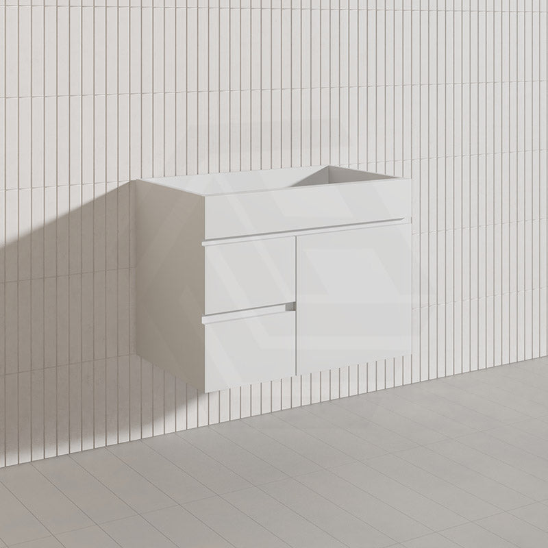 750mm Bathroom Premium PVC Single Bowl Floating Vanity Wall Hung White Cabinet