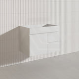 750mm Bathroom Premium PVC Single Bowl Floating Vanity Wall Hung White Cabinet