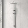 N#1(Nickel) Norico 10 Inch 250Mm Round Brushed Nickel Twin Shower Station Top Inlet Showers