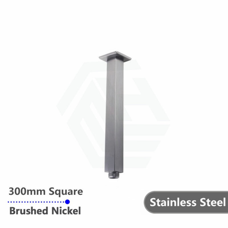 300/600Mm Square Ceiling Shower Arm Brushed Nickel 300Mm