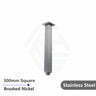 300/600mm Square Ceiling Shower Arm Brushed Nickel 300mm