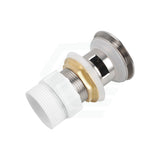 32/40Mm Brushed Nickel Mushroom Solid Brass Basin Pop Up Waste With Overflow