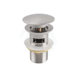 32/40Mm Brushed Nickel Mushroom Solid Brass Basin Pop Up Waste With Overflow