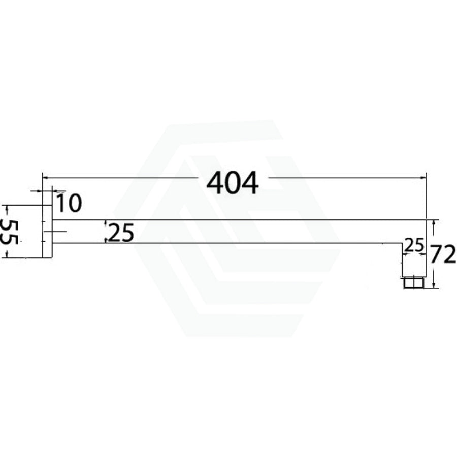 N#1(Nickel) 404Mm Square Horizontal Wall Mounted Shower Arm Brushed Nickel Arms