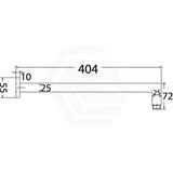 N#1(Nickel) 404Mm Square Horizontal Wall Mounted Shower Arm Brushed Nickel Arms