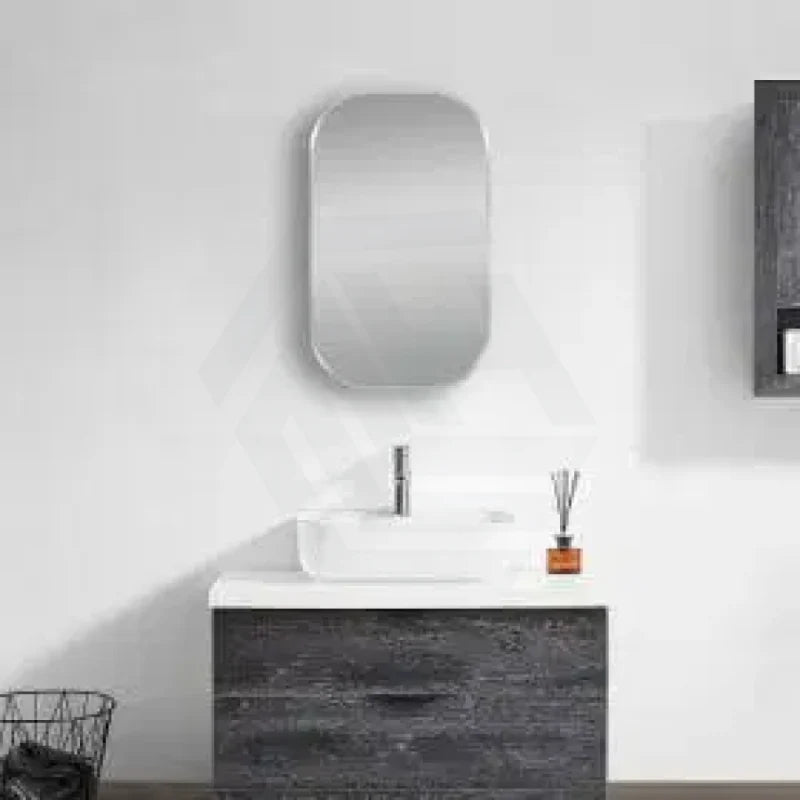 450/600/750/900mm Lamex Aluminum Rounded Rectangle Nickel Framed Bathroom Wall Mirror