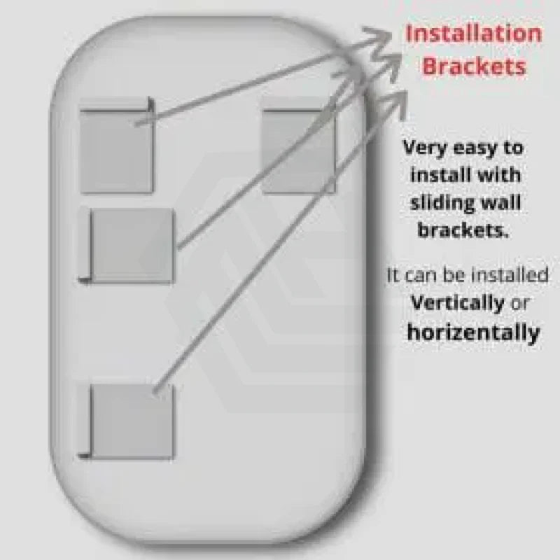 450/600/750/900mm Lamex Aluminum Rounded Rectangle Nickel Framed Bathroom Mirror