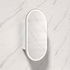N#1(Nickel) 450X900Mm Beau Monde Led Mirror Oval Shaving Cabinet Matt White Finish Brushed Nickel
