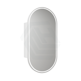 N#1(Nickel) 450X900Mm Beau Monde Led Mirror Oval Shaving Cabinet Matt White Finish Brushed Nickel
