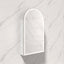 N#1(Nickel) 500X900Mm Canterbury Led Mirror Arch Shaving Cabinet Matt White Finish Brushed Nickel