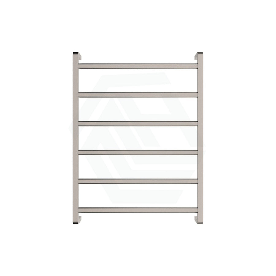 N#1(Nickel) 600 X 800Mm Fienza Koko Heated Towel Rail 6 Square Bars Rails