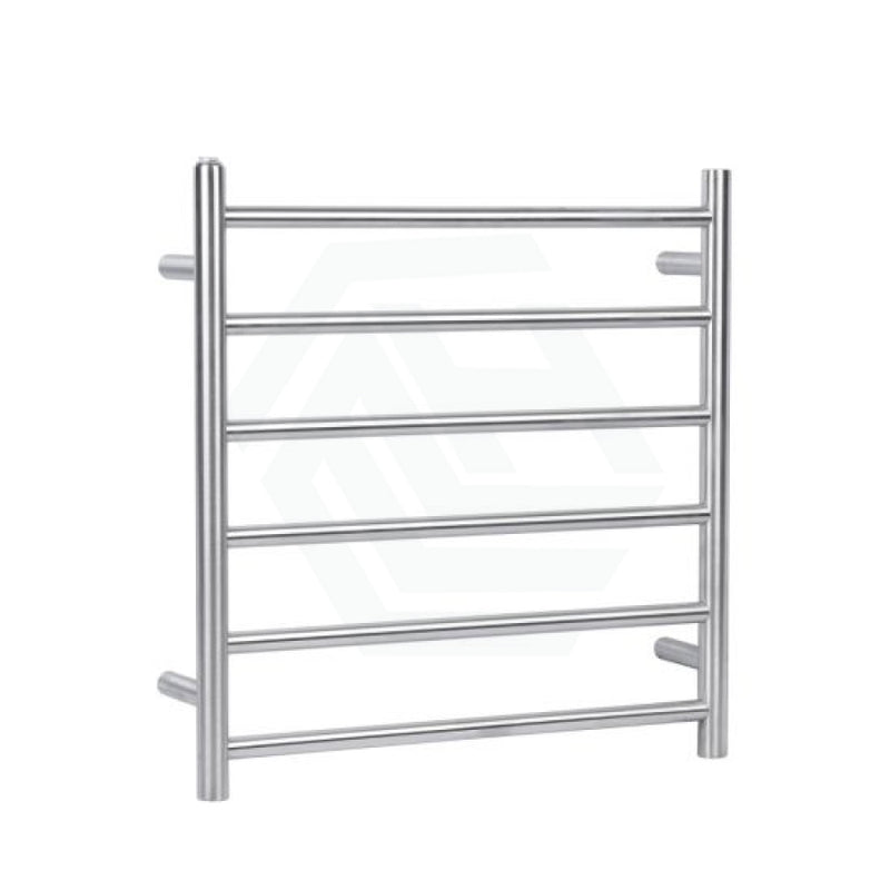 620X600X120Mm Round Brushed Nickel Electric Heated Towel Rack 6 Bars Stainless Steel Rails