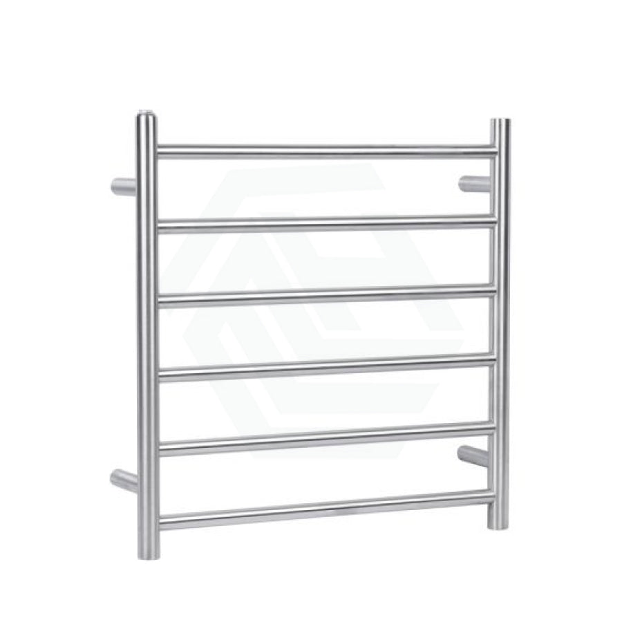 620X600X120Mm Round Brushed Nickel Electric Heated Towel Rack 6 Bars Stainless Steel Rails