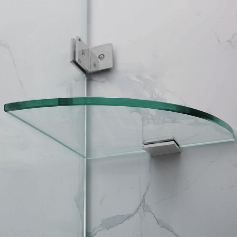 685-1400Mm L Shape Frameless Shower Screen Hinge Door Fix Panel Brushed Nickel Fittings 10Mm Glass