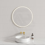 N#1(Nickel) 700/900Mm Aulic Windsor Round Led Mirror Brushed Nickel Framed Touchless Backlit Mirrors