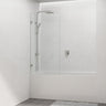 Tempered Glass Frameless Bathtub Shower Screen Fixed Panel Brushed Nickel 750-900mm