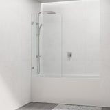 Tempered Glass Frameless Bathtub Shower Screen Fixed Panel Brushed Nickel 750-900mm