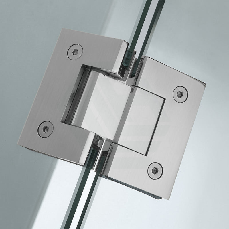 800~1150Mm Diamond Shape Shower Screen Pivot Door Brushed Nickel Frameless 10Mm Glass 2000Mm Height