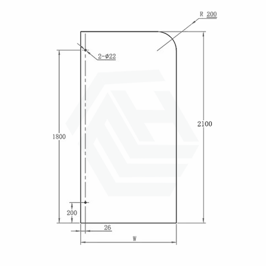 N#1(Nickel) 900/1000/1200X2100Mm Frameless Curved Corner Shower Screen Single Door Fixed Panel 10Mm