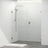 Tempered Glass Frameless Shower Screen Wall To Wall 2 Panels Pivot 940-1425mm Brushed Nickel