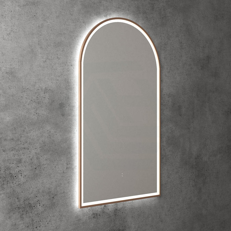 Aulic Canterbury 503X903Mm Brushed Nickel Framed Touchless Arch Backlit Led Mirror Mirrors