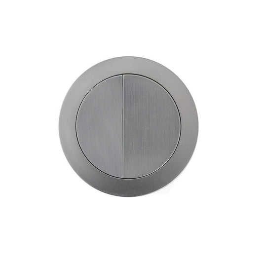 Brushed Nickel Round Dual Flush Toilet Water Tank Press Button For About 46Mm Cistern Lid Hole