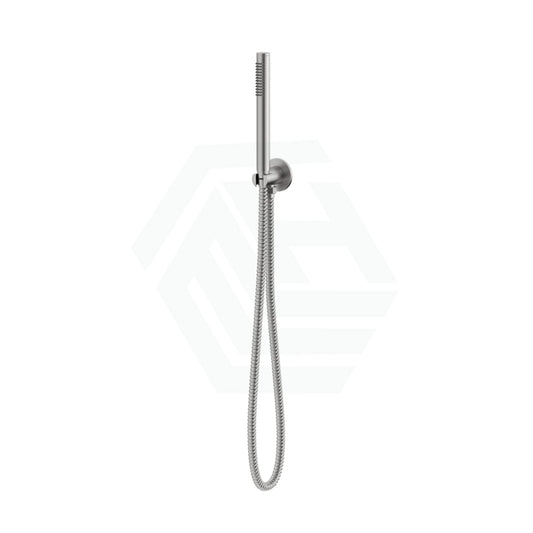 N#1(Nickel) Brushed Nickel Single Function Tube Hand Shower On Wall Outlet Bracket Rail With