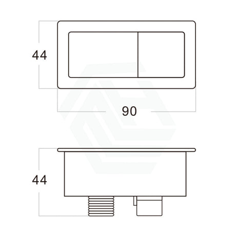 Brushed Nickel Square Dual Flush Toilet Water Tank Press Button For Cistern Lid Hole