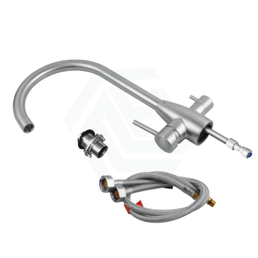 N#1(Nickel) Brushed Nickel Stainless Steel 3 Way Filter Tap With 360° Swivel And Purifier For