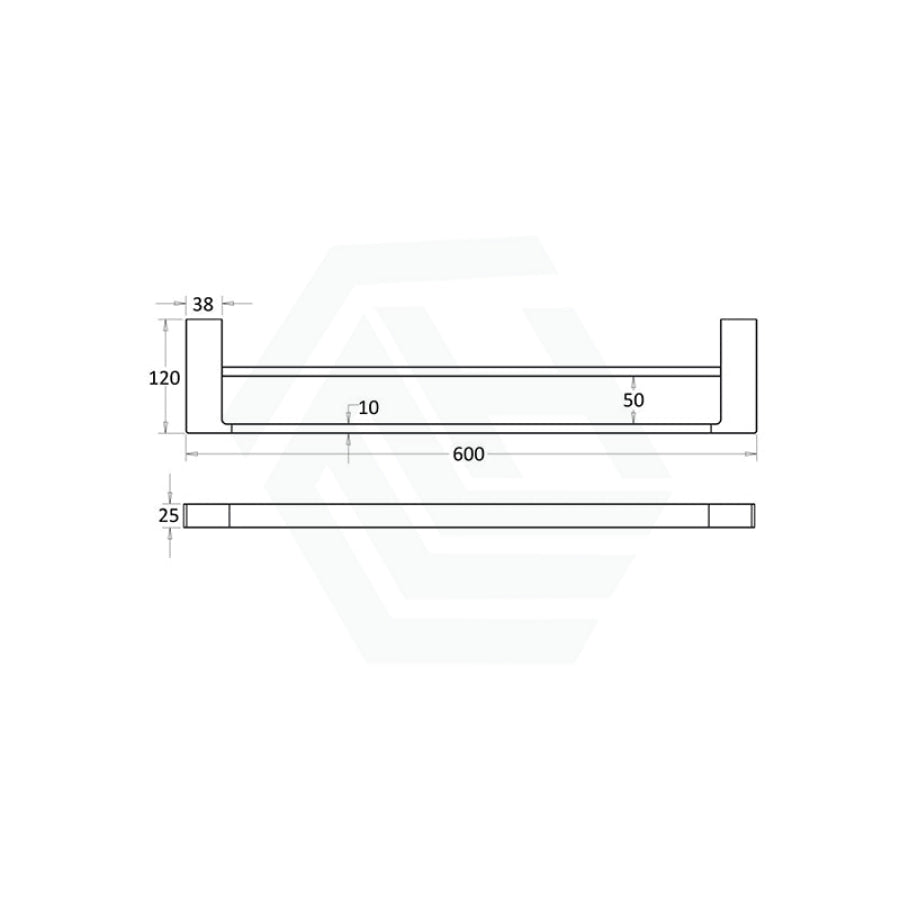 N#1(Nickel) Ceram 600/800Mm Brushed Nickel Double Towel Rail Brass & Zinc Alloy Rails