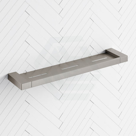 N#1(Nickel) Ceram Brushed Nickel Cosmetic Metal Shelf Brass & Zinc Alloy Back To Wall Bathroom
