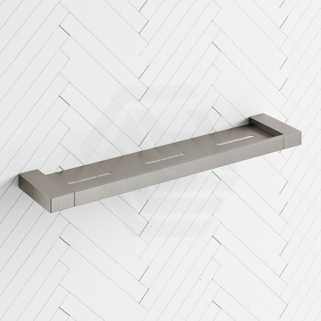N#1(Nickel) Ceram Brushed Nickel Cosmetic Metal Shelf Brass & Zinc Alloy Back To Wall Bathroom