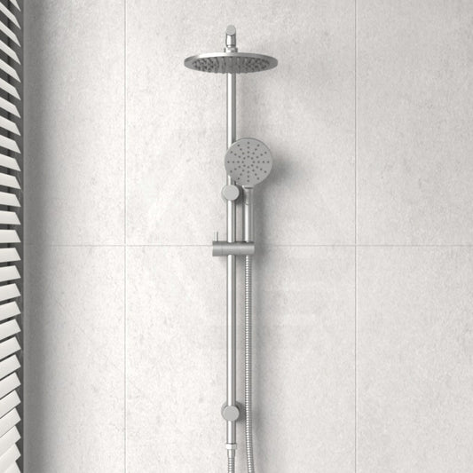 N#1(Nickel) Cora Round Multi-Function Twin Shower Set In Brushed Nickel Surface Showers