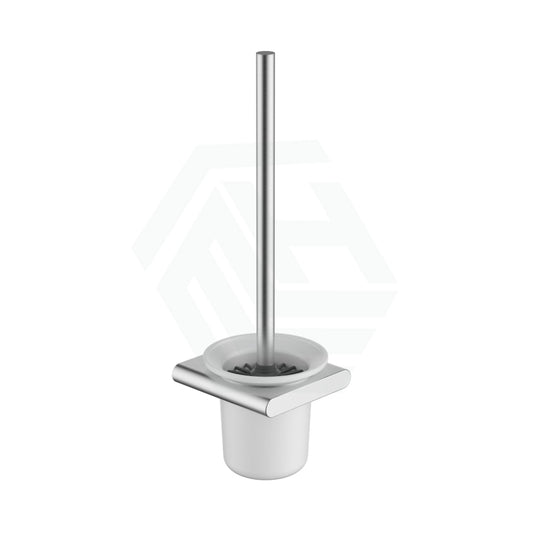 N#1(Nickel) Cora Round Square Toilet Brush With Holder Brushed Nickel Brushes & Holders