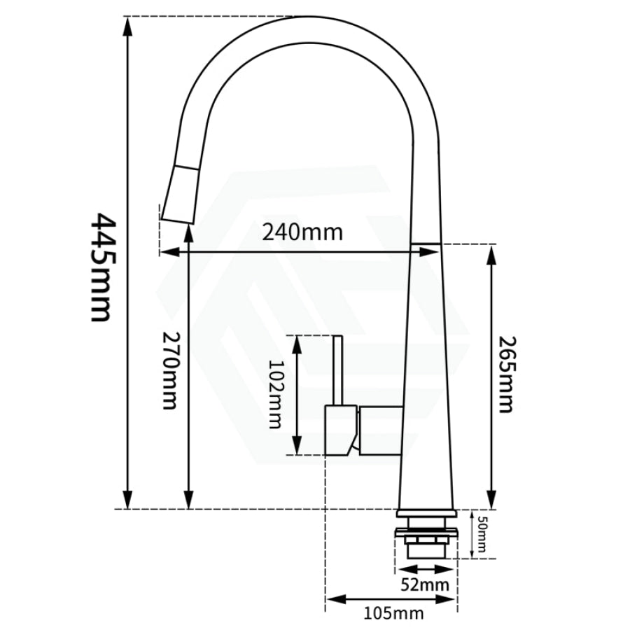 Euro Brushed Nickel Solid Brass Round Mixer Tap With 360° Swivel And Pull Out For Kitchen Kitchen