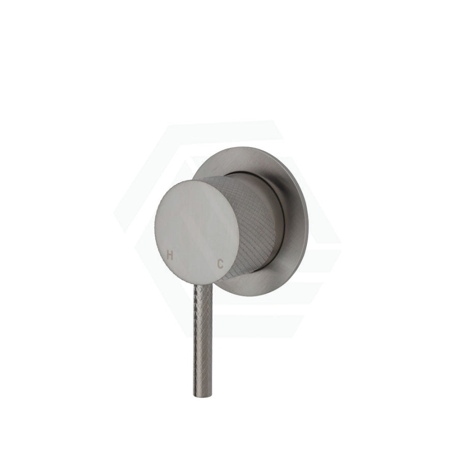 N#1(Nickel) Fienza Axle Brushed Nickel Wall Mixer Small Round Plate Mixers