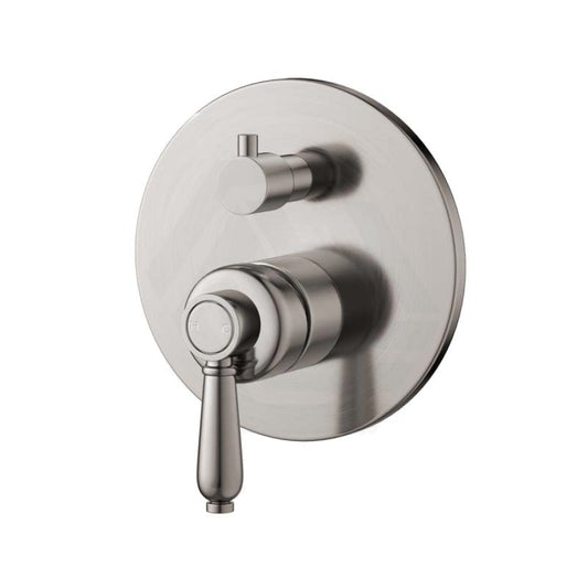 N#1(Nickel) Fienza Eleanor Wall Diverter Mixer Ceramic Handle Available Brushed Nickel Mixers With