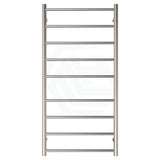 N#1(Nickel) Fienza Isabella Brushed Nickel Heated Towel Rail 600 X 1200Mm 9 Bars Rails